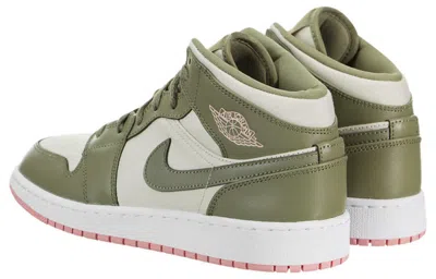 Air Jordan (gs)  1 Mid 'bleached Coral' In Green