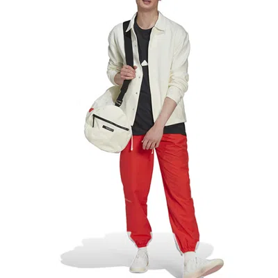 Adidas Originals Adidas Solid Color Logo Single Breasted Lapel Long Sleeves White Jacket