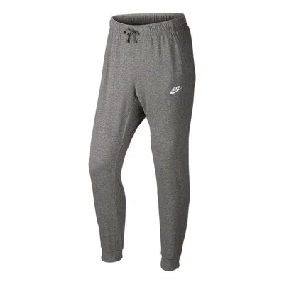 Nike Men's  Solid Color Brand Logo Alphabet Printing Lacing Knit Casual Pants/trousers Gray
