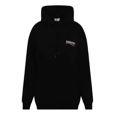Balenciaga Distressed Political Campaign Hoodie In Black