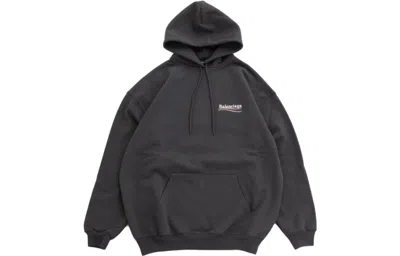 Balenciaga Distressed Political Campaign Hoodie In Black