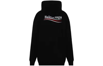 Balenciaga Distressed Political Campaign Hoodie In Black
