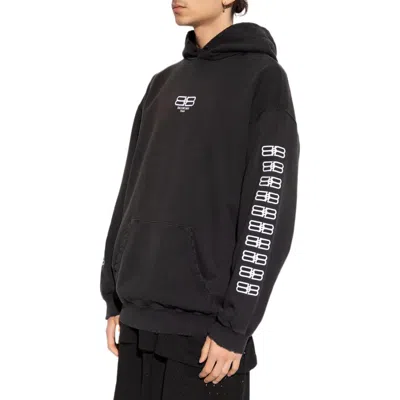Balenciaga Bb Paris Icon Medium Fit Hoodie 'black White'