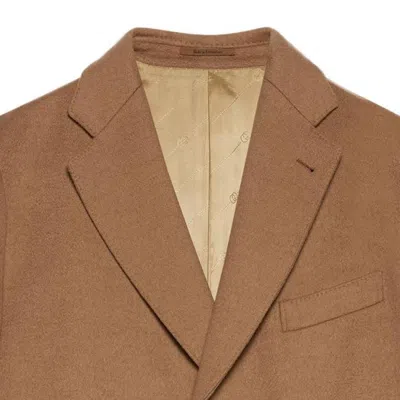 Gucci Single-breasted Camel Hair Coat In Brown