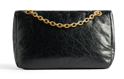 Balenciaga Monaco Mini Leather Shoulder Bag In Black