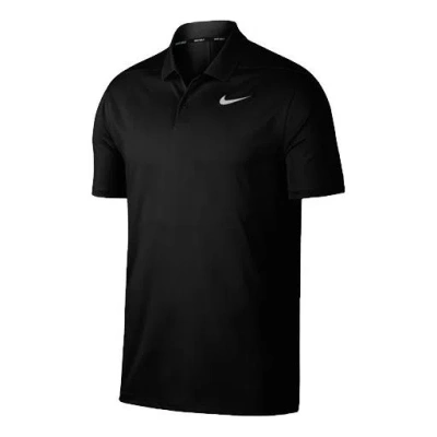 Nike Casual Breathable Solid Color Golf Short Sleeve Polo Shirt Black In Animal Print