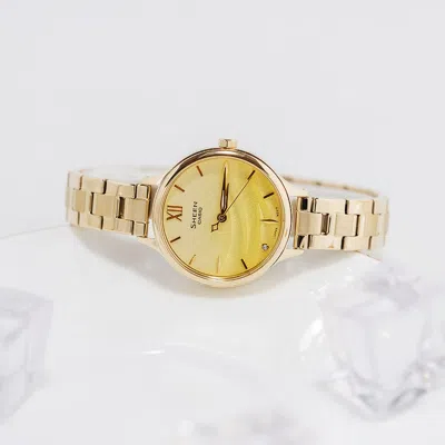 Casio Seawave Subject Fashion 3d Minimalistic Watch Sapphire Crystal Gradient Gold