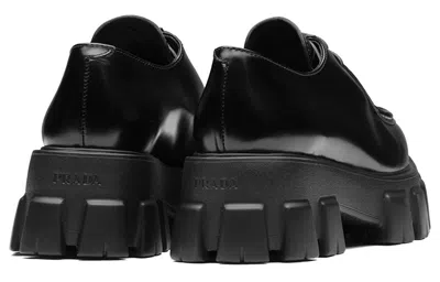 Prada (wmns)  Monolith Pattern Calf Pointy Derby Shoes 'black'