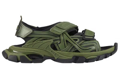 Balenciaga Track Sandal 'khaki Black' In Green