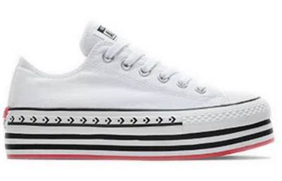 Converse (wmns)  Chuck Taylor All Star Platform Layer Low 'logo Play - White' In White