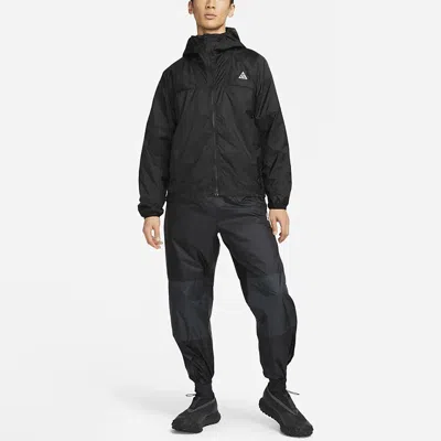 Nike Acg Cinder Cone Logo-embroidered Nylon Hooded Jacket In Black