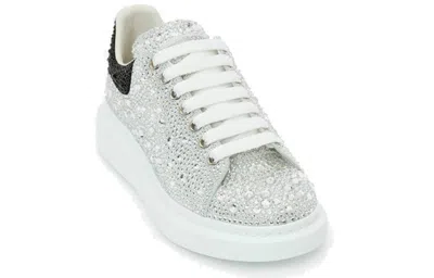 Alexander Mcqueen Crystal-embellished Oversized Sneakers 'silver Black' In Metallic