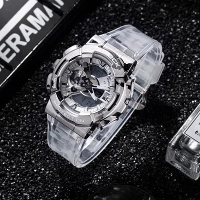 Casio G-shock Analog-digital 'grey White' In Metallic