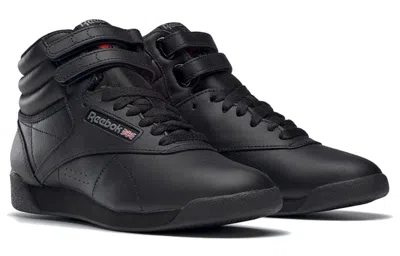 Reebok Big Girls Freestyle Hi Stay-put Closure Casual Sneakers From Finish Line In Black