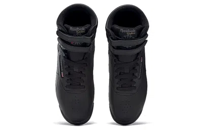 Reebok Big Girls Freestyle Hi Stay-put Closure Casual Sneakers From Finish Line In Black