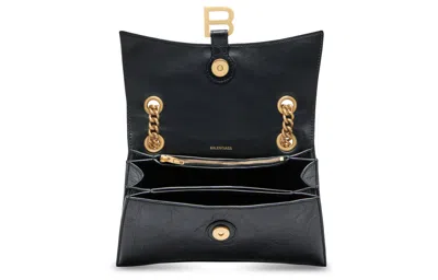 Balenciaga Crush Small Crinkled Leather Shoulder Bag In Black