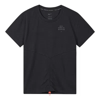 Nike (wmns)  Dri-fit Run Division Back Printing Sports Running T-shirt Black