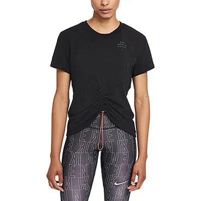 Nike (wmns)  Dri-fit Run Division Back Printing Sports Running T-shirt Black