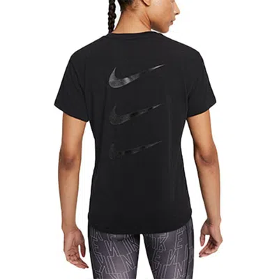 Nike (wmns)  Dri-fit Run Division Back Printing Sports Running T-shirt Black