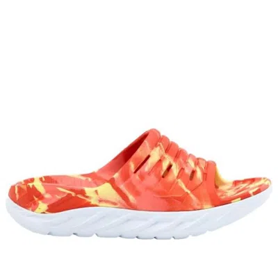 Hoka One One Ora Recovery Slide 'swirl Yellow Pear Fiesta' In Orange