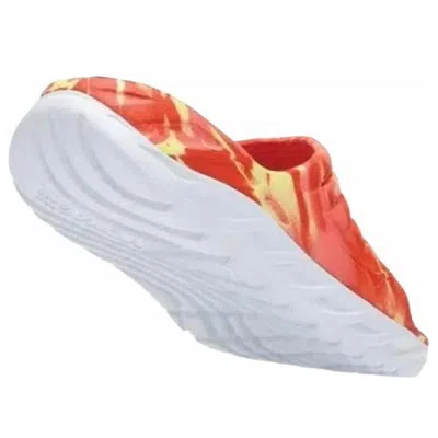 Hoka One One Ora Recovery Slide 'swirl Yellow Pear Fiesta' In Orange