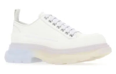 Alexander Mcqueen Chalk Canvas Tread Slick Sneakers In White