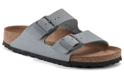 Birkenstock Arizona Vegan Men Textile 'stone Coin' In Gray