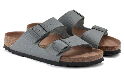 Birkenstock Arizona Vegan Men Textile 'stone Coin' In Gray