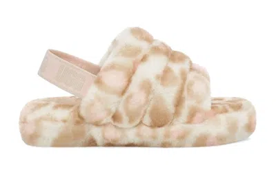 Ugg (ps)  Fluff Yeah Slide Panther Print Slipper 'white' In Neutral