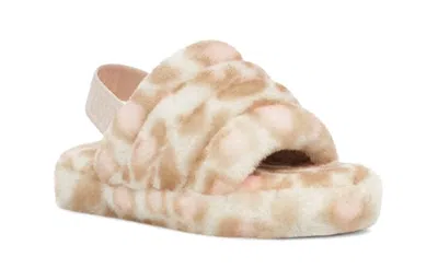 Ugg (ps)  Fluff Yeah Slide Panther Print Slipper 'white' In Neutral