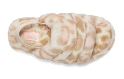 Ugg (ps)  Fluff Yeah Slide Panther Print Slipper 'white' In Neutral