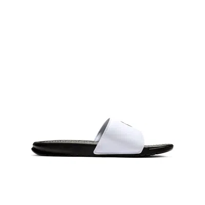 Nike Jdi Black White Smiling Face Slippers 'black White' In Gray