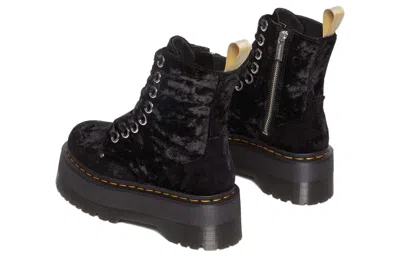 Dr. Martens Vegan Jadon Boot Max Crushed Velvet Platforms In Black