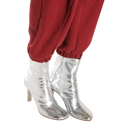 Shop Vetements Leather Ankle Boots In Silver