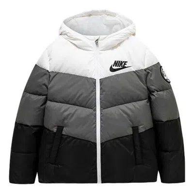 Nike (ps)  Colorblock Chevron Puffer Jacket 'white Grey Black'
