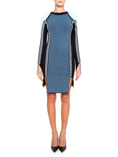 Shop Versace Dress In Blu Navy-celeste-aqualight|blu