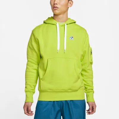 Nike Men's Sportswear Airmoji Ft W Cartoon Patch Sports Hooded Pullover For Green