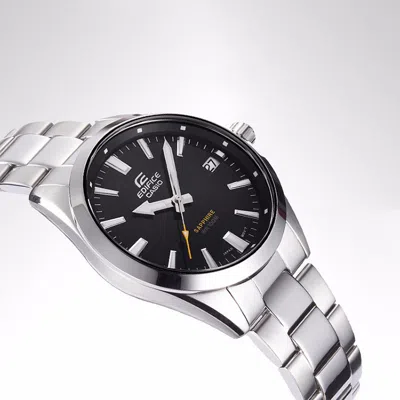 Casio Waterproof Edifice Sapphire Crystal Mens Silver Analog In Metallic
