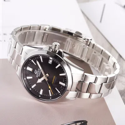 Casio Waterproof Edifice Sapphire Crystal Mens Silver Analog In Metallic