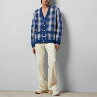 Gucci Reversible Checked Wool Cardigan