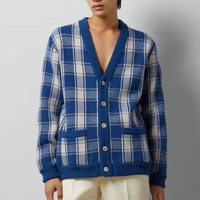Gucci Reversible Checked Wool Cardigan