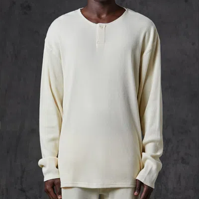 Essentials Fear Of God  Fw20 Thermal Long Sleeve Henley Tee 'cream'