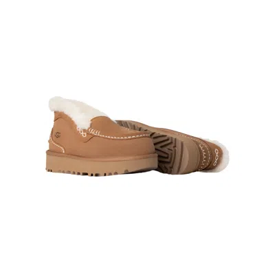 Ugg Ansley Suede Shearling Slip-on Loafers In Brown