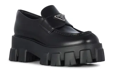 Prada Monolith Loafers In Black