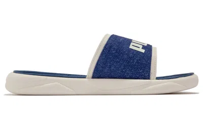 Puma Royalcat Comfort Slides 'denim' In Blue