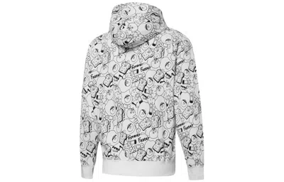 Puma Club All Over Print Full Zip Hoodie Jacket 'white' In Gray