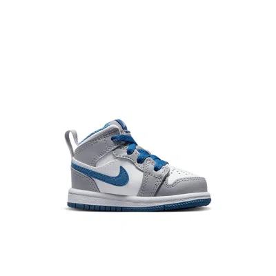 Air Jordan (td)  1 Mid 'cement True Blue' In Gray