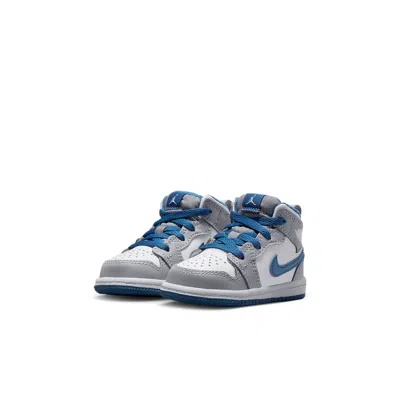 Air Jordan (td)  1 Mid 'cement True Blue' In Gray