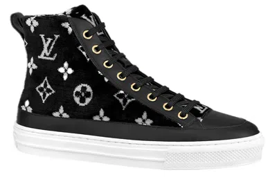 Pre-owned Louis Vuitton (wmns)  Stellar Ankle Sneakers 'black White Monogram' In Multi