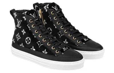 Pre-owned Louis Vuitton (wmns)  Stellar Ankle Sneakers 'black White Monogram' In Multi